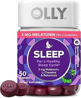 OLLY Restful Sleep Gummy Supplement with Melatonin & L-Theanine Chamomile, Blackberry Zen, 50 Gummies (25 Day Supply) Supports a Healthy Sl...