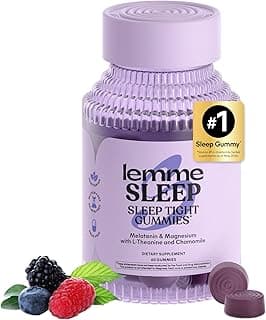 Lemme Sleep Gummies with 5mg Melatonin, Elderberry, Magnesium, L-Theanine, Chamomile and Lavender, Drug-Free Nighttime Sleep Aid, Gluten Fr...