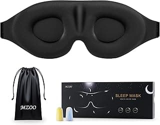 MZOO Luxury Sleep Eye Mask for Side Sleeper Men Women, Zero Eye Pressure 3D Sleeping Mask, Light Blocking Patented Design Night Blindfold,...