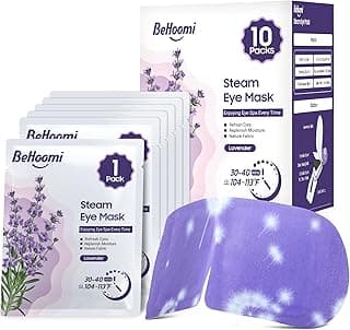 BeHoomi Steam Eye Mask, 10Packs Heated Eye Mask, Self Heating Disposable SPA Warm Compress for Eyes Sleep Mask, Travel Essentials & Relaxat...