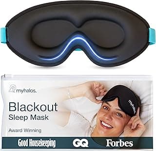 MyHalos® Sleep Mask – 3D Blackout Eye Mask for Women & Men, Side Sleepers, Zero Pressure Memory Foam Eyelash Friendly, Breathable,Award-Win...
